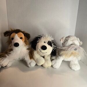 Ganz Webkinz Lot of 3 Dogs Collie Cheeky Dog Schnauzer Plush No Codes Toys